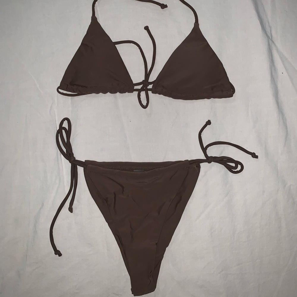 Brown two piece bikini